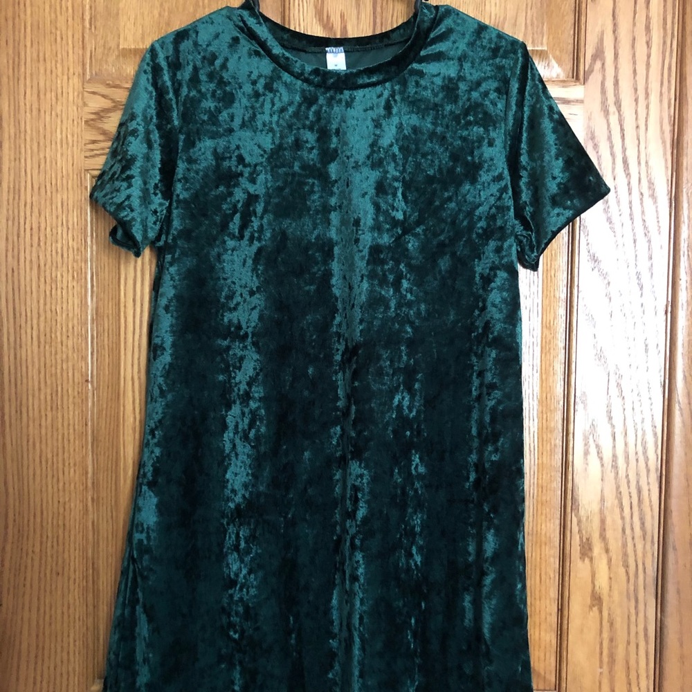 Crushed velvet mini dress